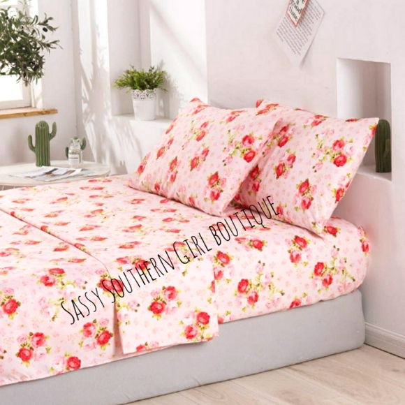 🆕⭐ Country pink rose Sheet set - Picture 10 of 15
